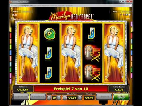 StarGames (Novoline) Neuer Slot Marilyn Red Carpet Erster Versuch FS 40cent schöner Gewinn